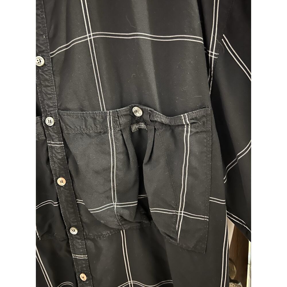 marithe francois girbaud Black White Window Pane Large Pocket Button Front Tunic - Picture 4 of 8
